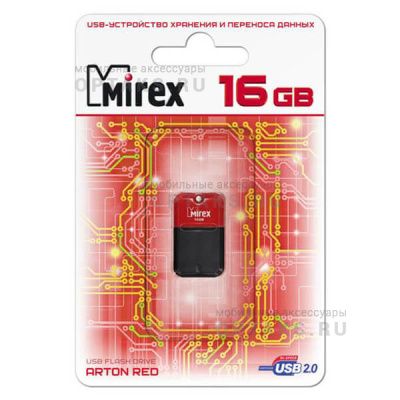 Флешка USB, 16 Гб Mirex  ARTON  красный  (ecopack)