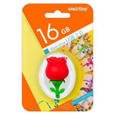 Флешка USB, 16 Гб Smartbuy Wild series  Роза