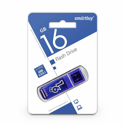 Флешка USB3.0 16 Гб Smartbuy  Glossy  темно синий