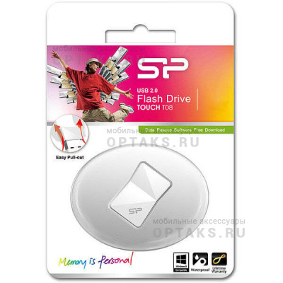 Флешка USB, 16 Гб Silicon Power  Touch T08  белый