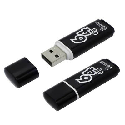 Флешка USB 64GB  Smartbuy  Glossy  чёрный