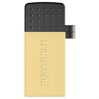 Флешка USB 16 Гб Transcend  JetFlash 380  золото  (USB+microUSB)  for Android smartphones