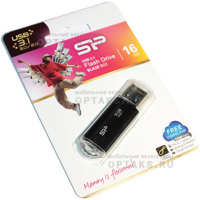 Флешка USB3.0 16 Гб Silicon Power  Blaze B02  чёрный