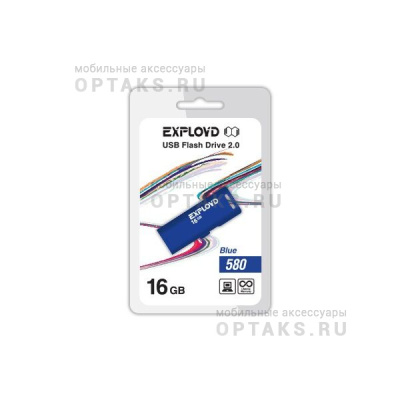 Флешка USB 16 Гб Exployd 580, USB2.0, пластик, синий