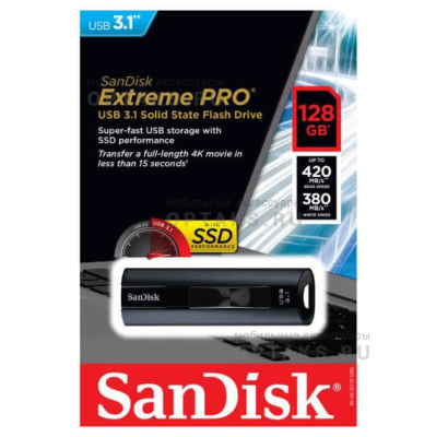 Флешка USB3.1 128 Гб SanDisk  Extreme Pro