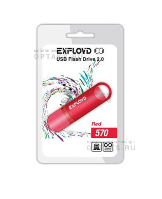 Флешка USB 32 Гб Exployd 570, USB2.0, пластик, красный