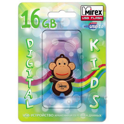 Флешка USB, 16 Гб Mirex  MONKEY BROWN  (ecopack)