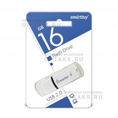 Флешка USB, 16 Гб Smartbuy  Paean  белый