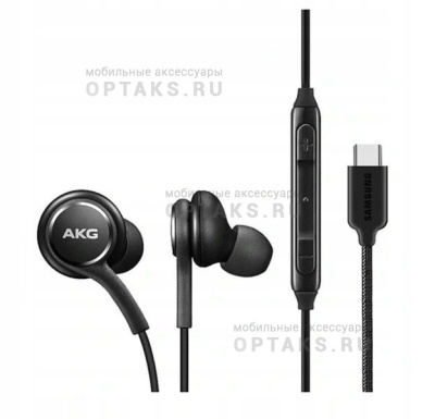 Наушники проводные внутриканальные Samsung Type-C AKG (Фабричный оригинал) черные, в коробке